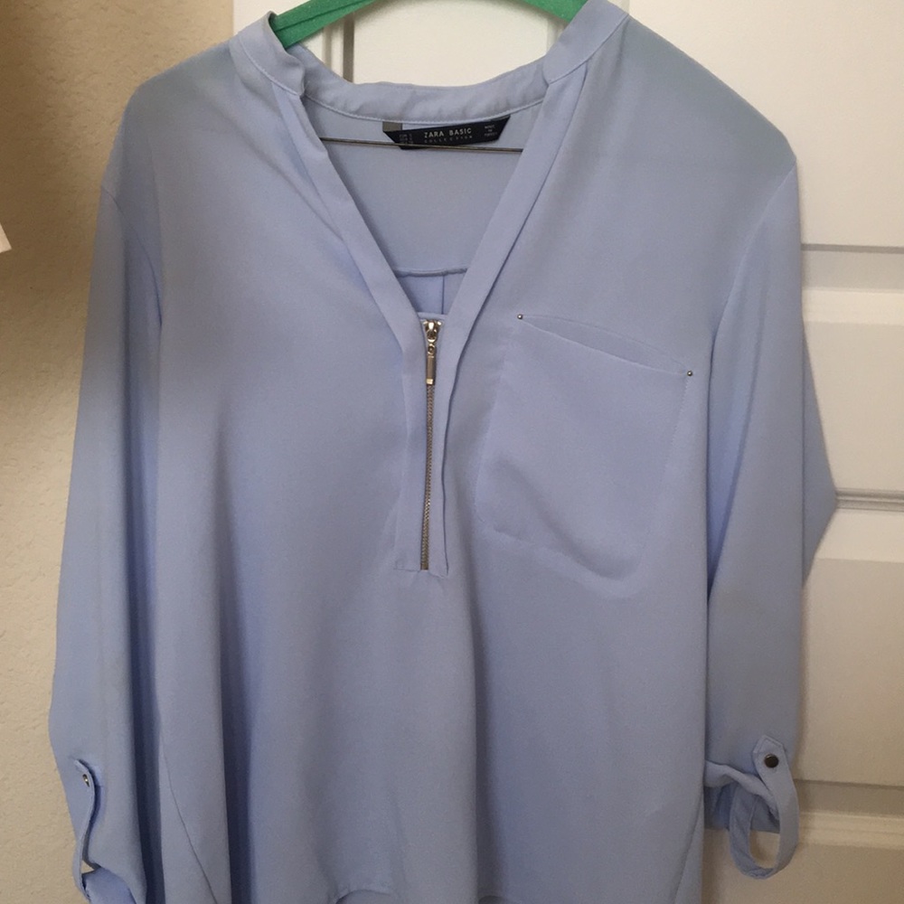 Light blue Zara blouse LIKE NEW